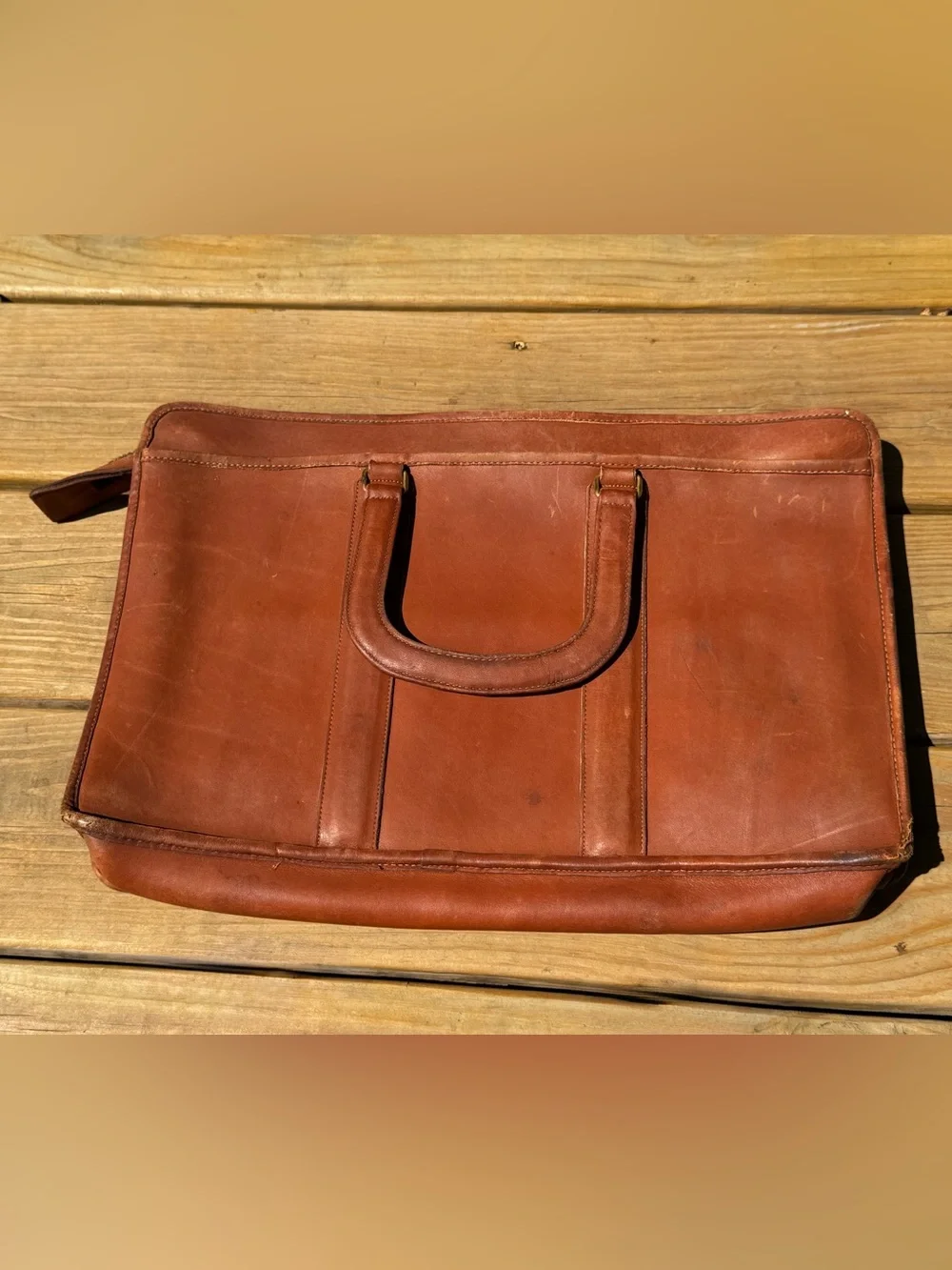 Vintage Coach USA Brown Leather Briefcase 7644